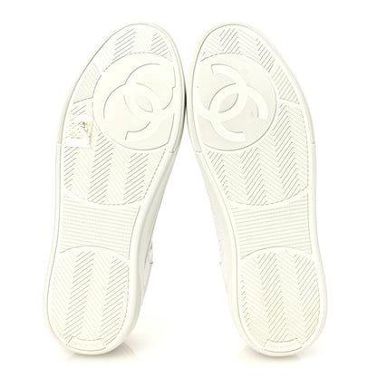 Chanel Calfskin CC Womens Sneakers 38 White 8 of 12