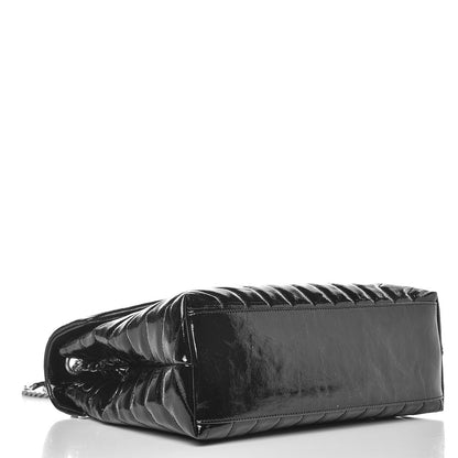 Saint Laurent Patent Y Quilted Monogram Medium Loulou Chain Satchel Black 5 of 9