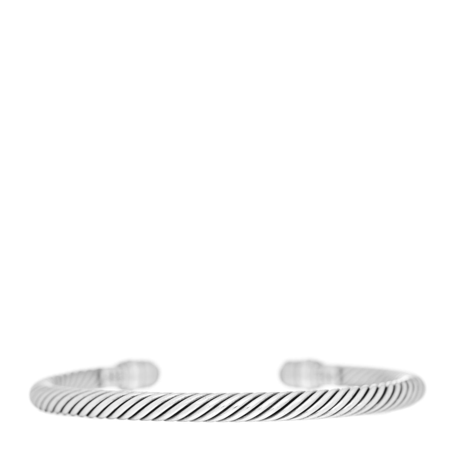 Sterling Silver 18K White Gold Diamond 5mm Cable Classics Bracelet