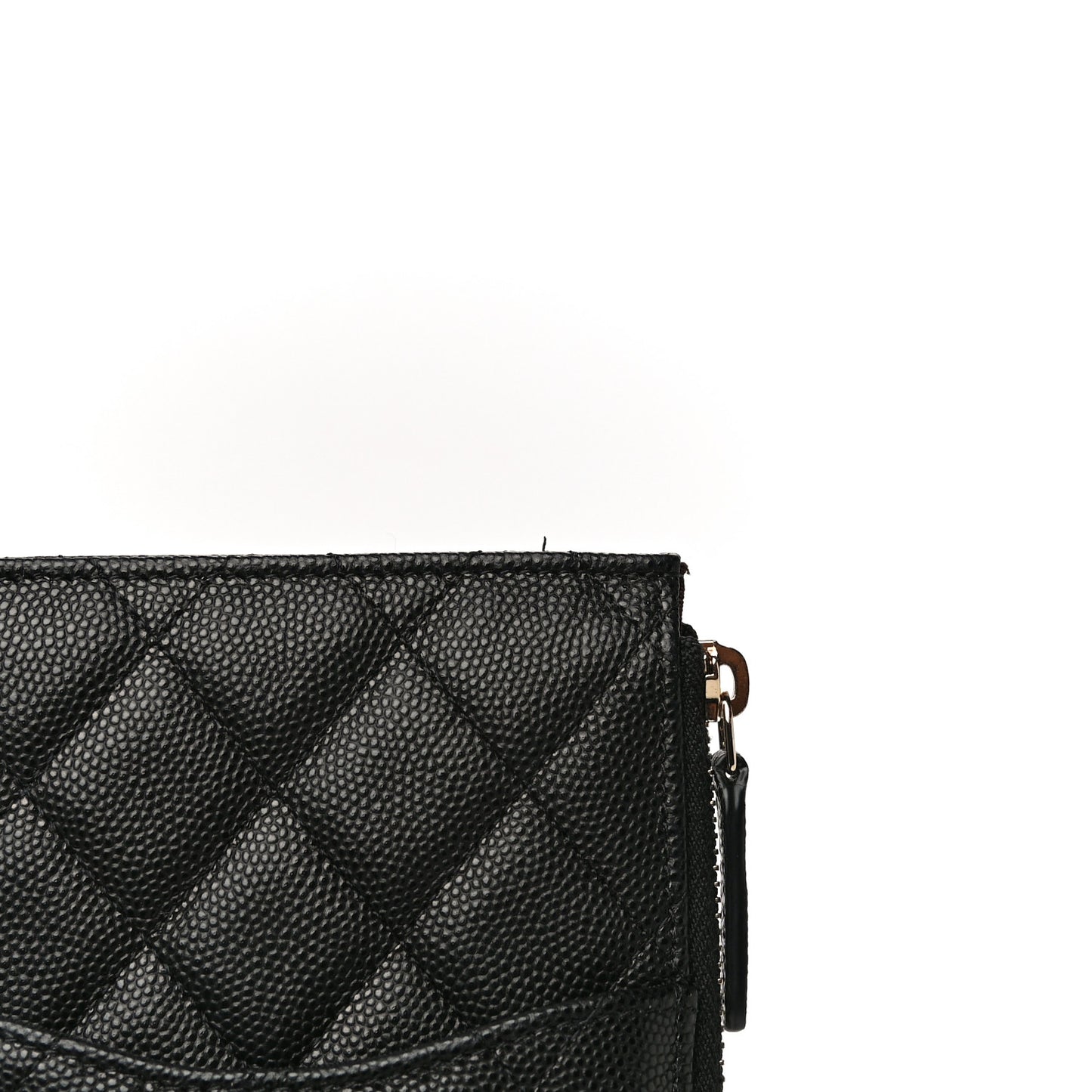 Caviar Quilted Classic Flat Wallet Pouch Black