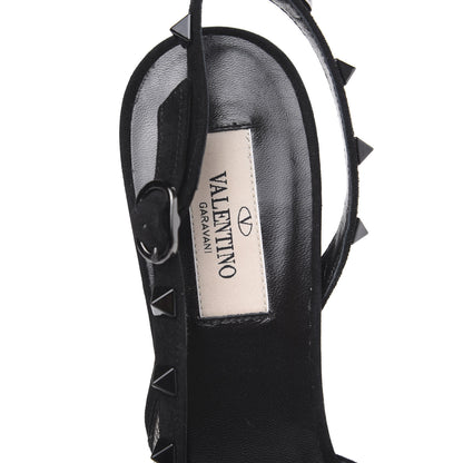 Valentino Garavani Mesh Point d'Esprit Rockstud Half D'Orsay Slingback 50mm Pumps 39 Black 6 of 9