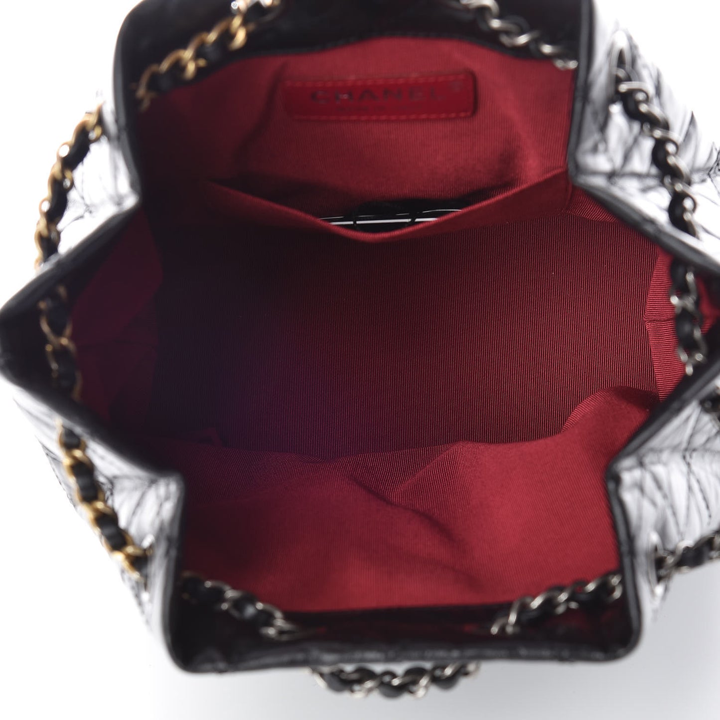 Aged Calfskin Quilted Small Gabrielle Backpack Black