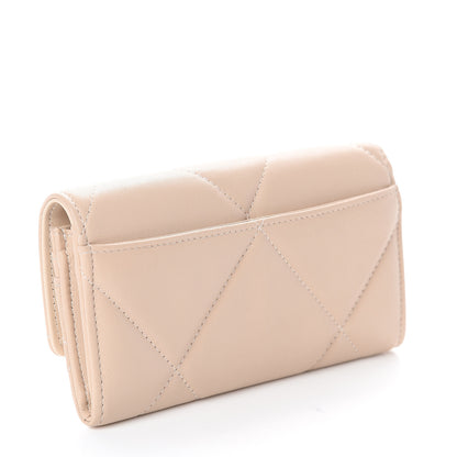 Chanel Lambskin Quilted 19 Flap Wallet Beige 2 of 7