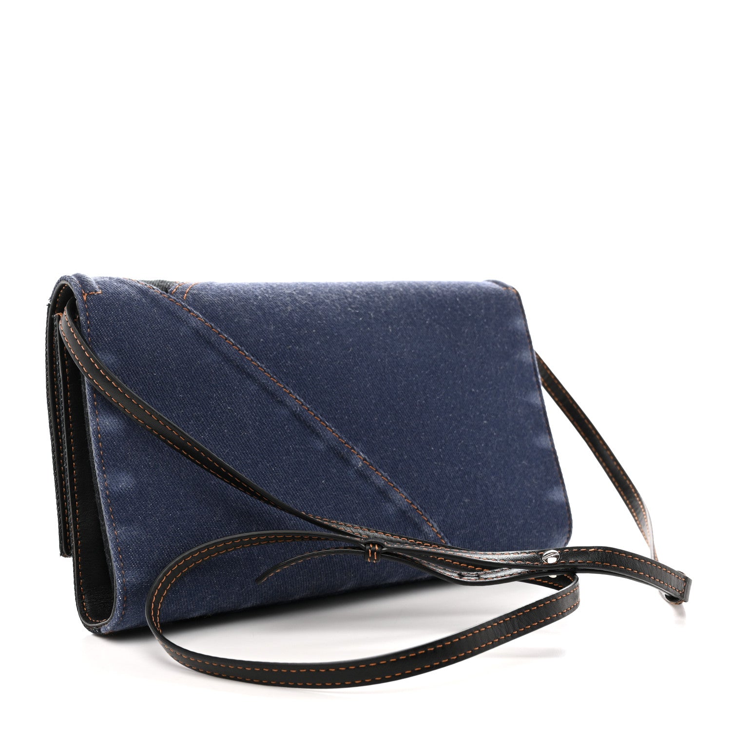 Alexander McQueen Denim Calfskin The Story Shoulder Bag Blue 3 of 10