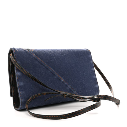 Alexander McQueen Denim Calfskin The Story Shoulder Bag Blue 3 of 10