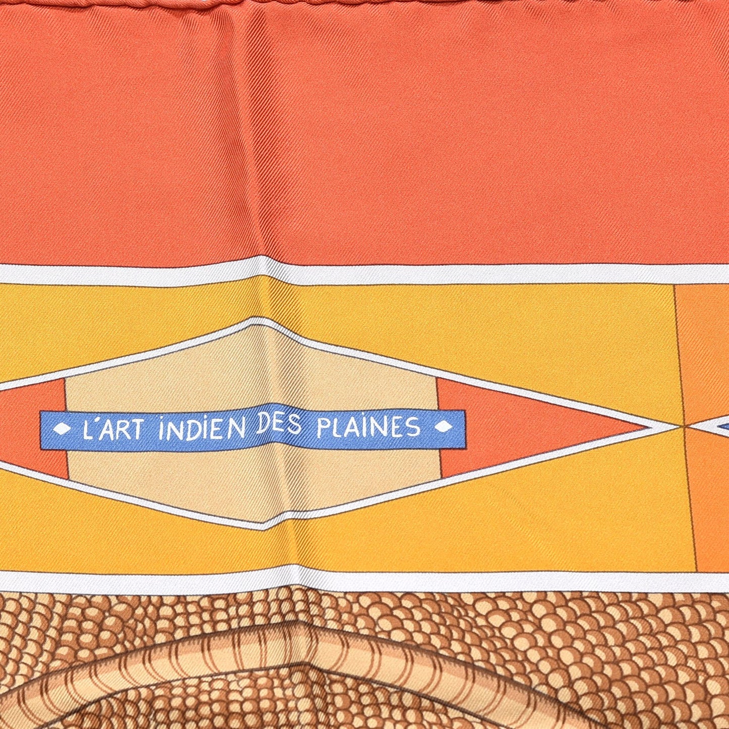 Silk L'Art Indien Scarf 90 Orange Jaune Bleu