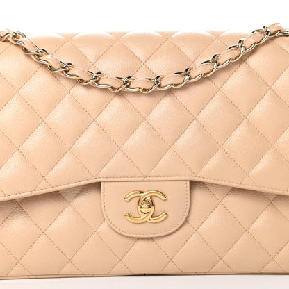 Chanel Caviar Quilted Jumbo Double Flap Beige Clair 8 of 14
