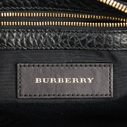 Burberry Signature Grain Calfskin Check Embossed Small Chichester Crossbody Clutch Bag Black 6 of 8