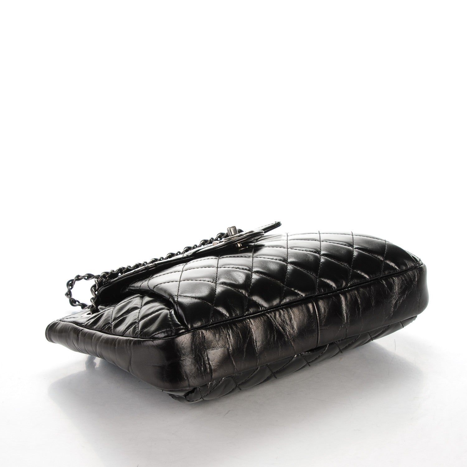 Chanel Glazed Calfskin Quilted Accordion Flap Black 4 of 7