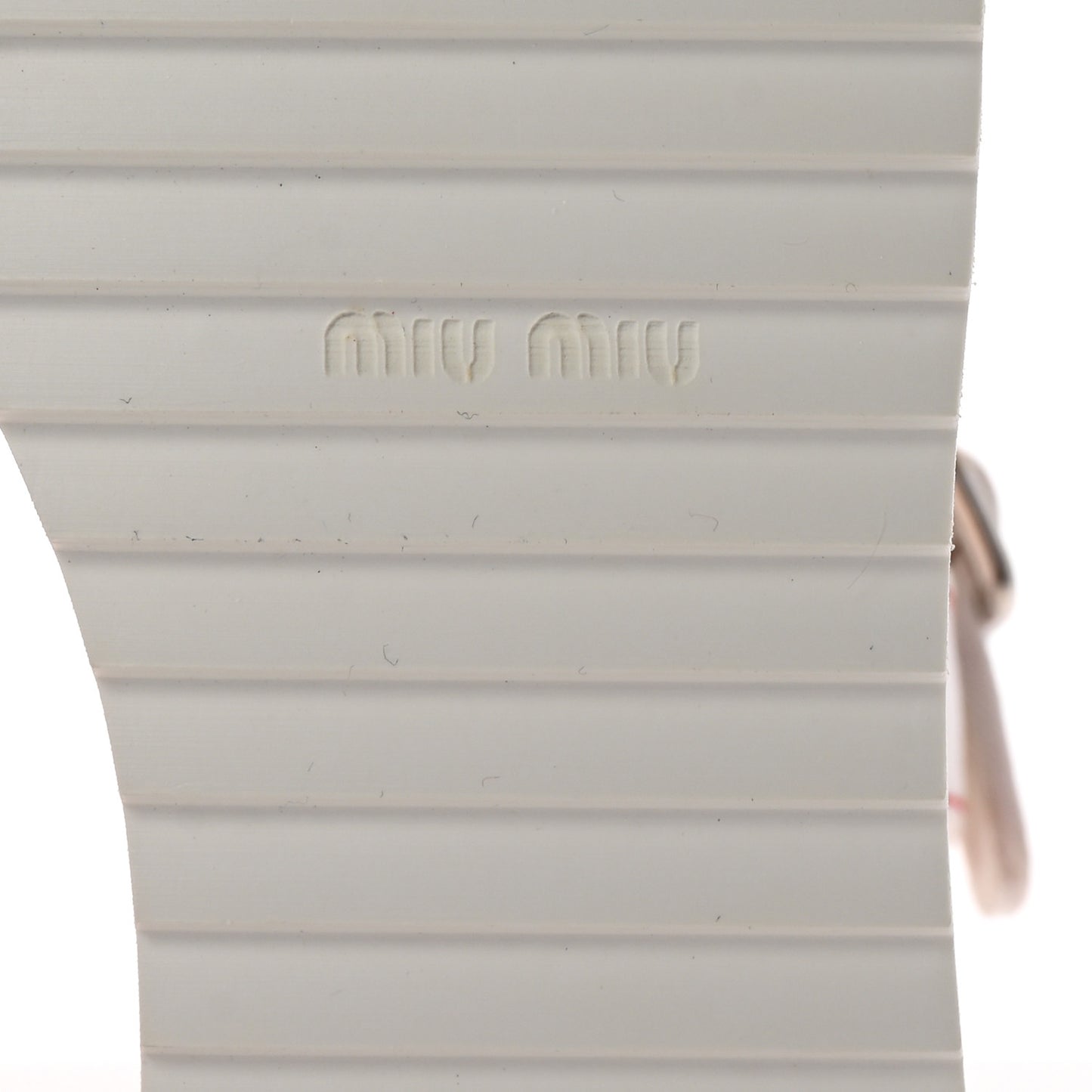Gabardine Striped Platform Wedge Sandals 36 White Rosso