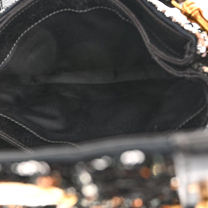 Miu Miu Paillettes Sequined Mini East West Satchel Argento 5 of 9