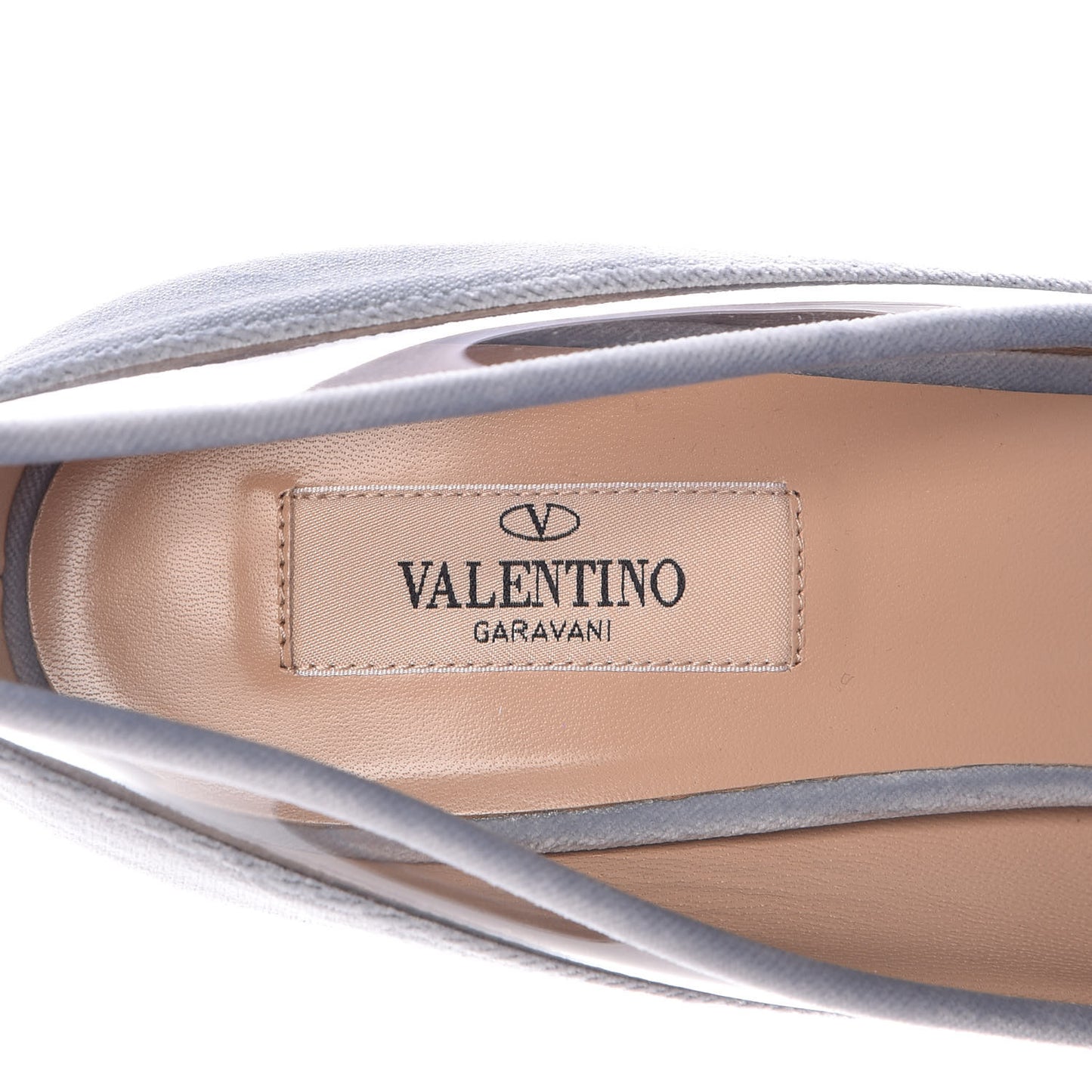 Velvet PVC Dollybow Pumps 41 Light Blue
