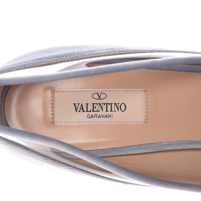 Valentino Garavani Velvet PVC Dollybow Pumps 41 Light Blue 8 of 11