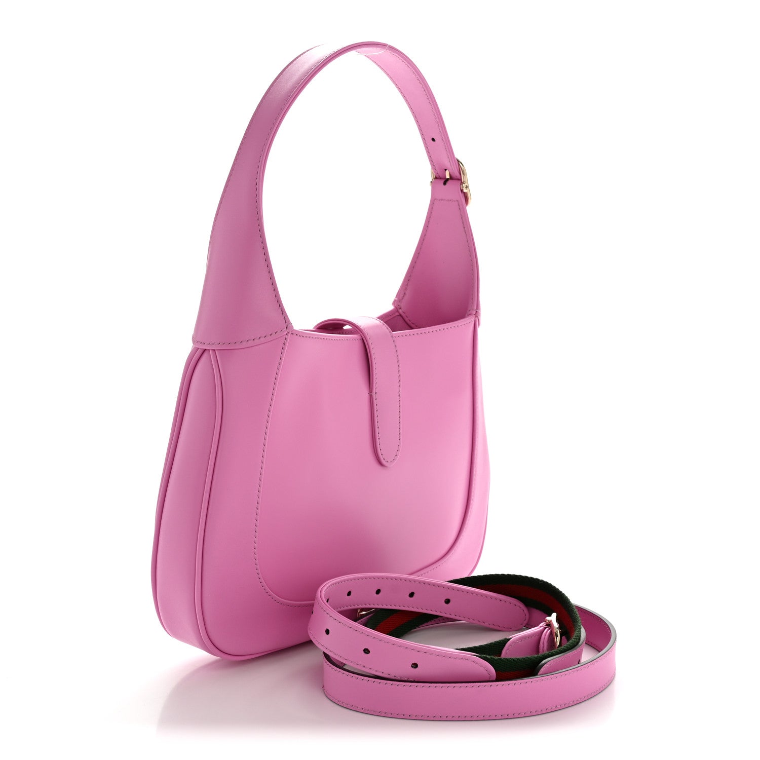 Gucci Ancora Calfskin Web Medium Jackie 1961 Hobo Pink 2 of 10