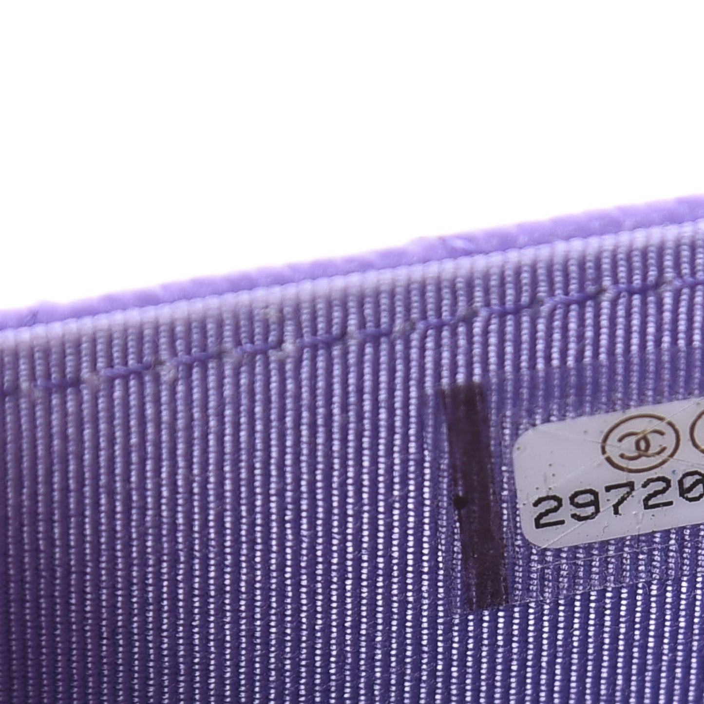 Caviar Quilted Flap Card Holder Wallet Purple