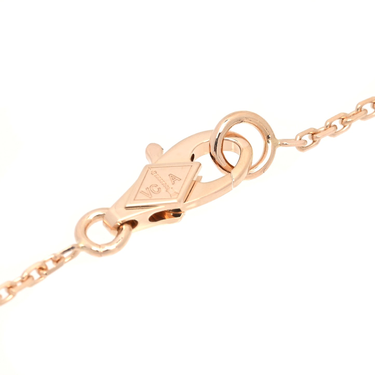 18K Rose Gold Carnelian Sweet Alhambra Pendant Necklace