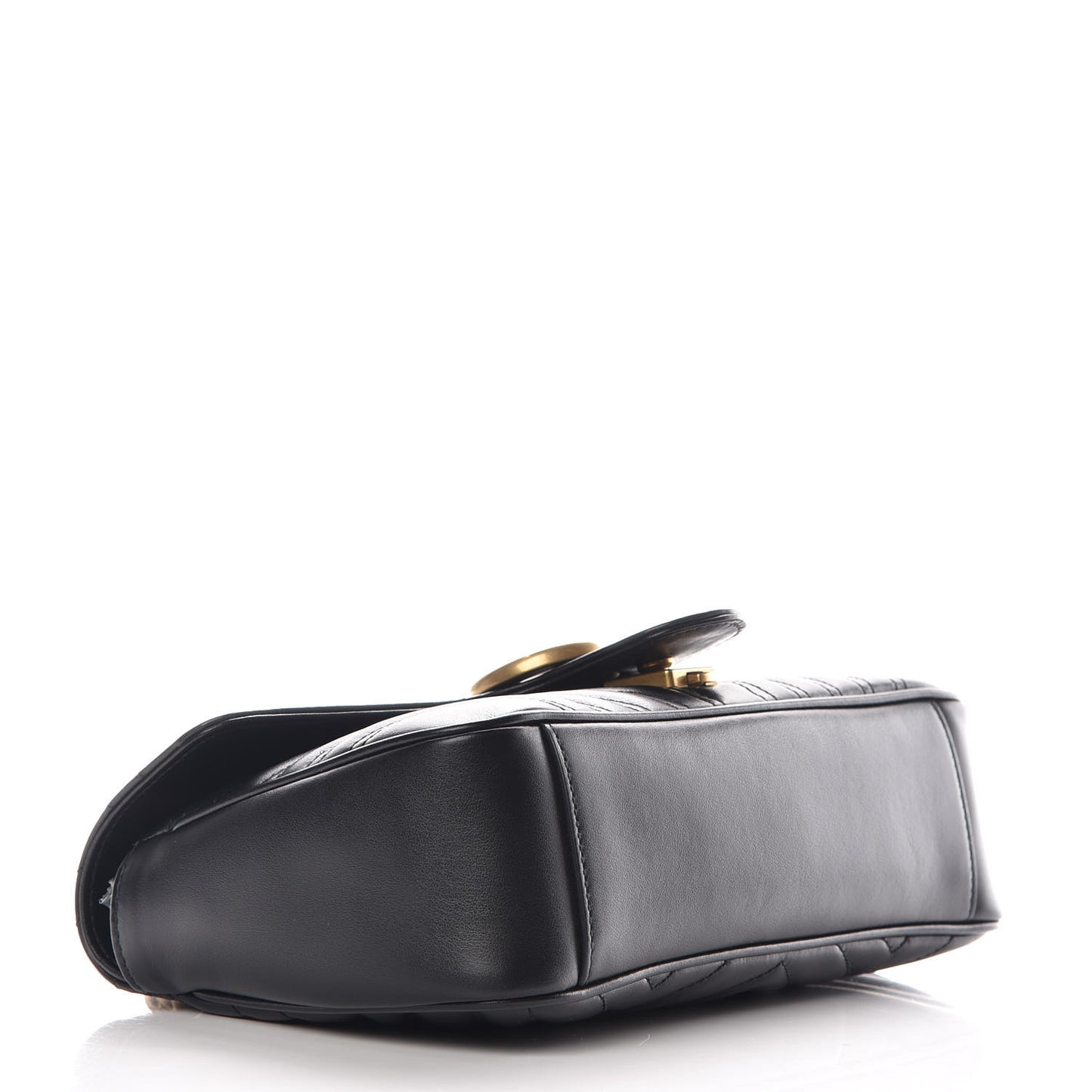 Calfskin Matelasse Small GG Marmont Shoulder Bag Black