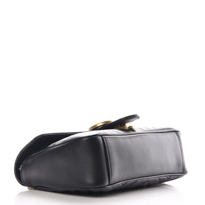 Gucci Calfskin Matelasse Small GG Marmont Shoulder Bag Black 4 of 9