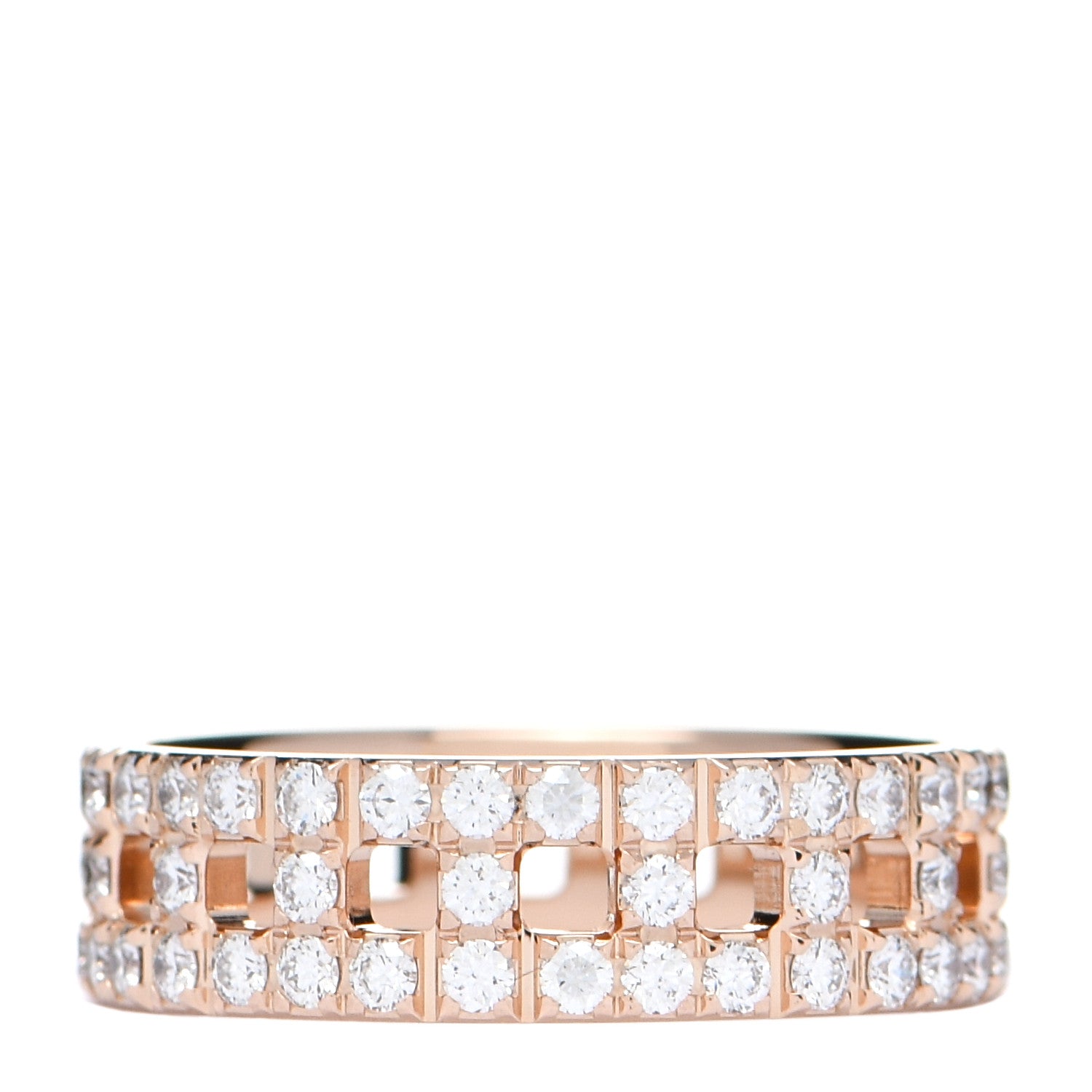 Tiffany 18K Rose Gold Diamond T True Wide Ring 52 6 3 of 5