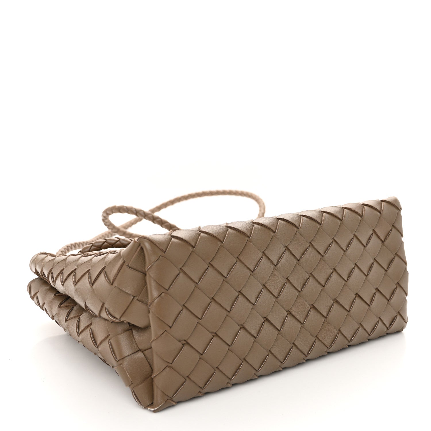 Bottega Veneta Nappa Intrecciato Small Andiamo Shoulder Bag Taupe Grey 4 of 10