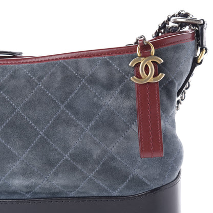 Chanel Suede Calfskin Quilted Medium Gabrielle Hobo Blue 10 of 10