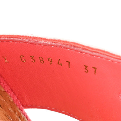 Chanel Terry Cloth Raffia CC Logo Thong Sandals 37 Pink 9 of 9