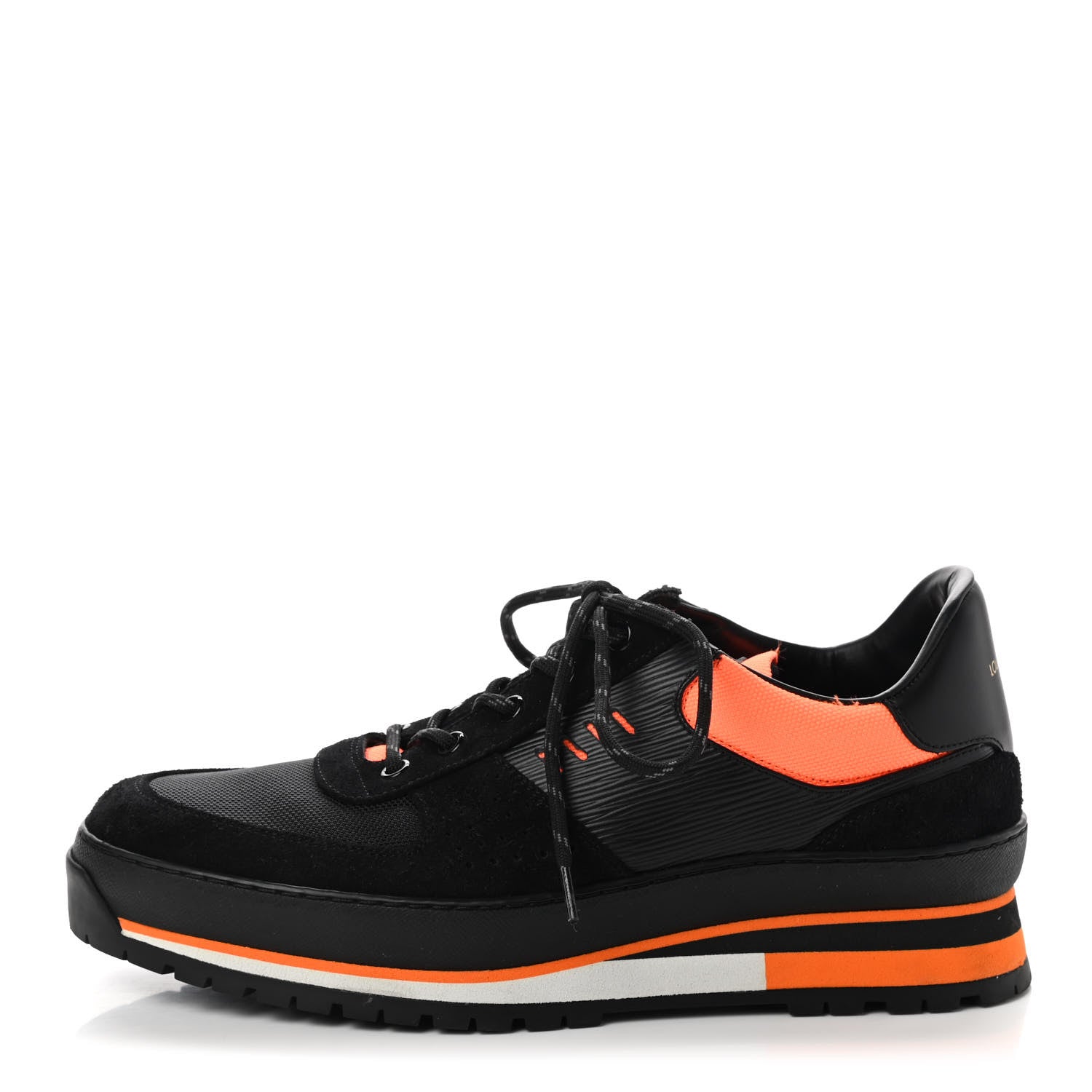 Louis Vuitton Epi Suede Mens Harlem Richelieu Sneakers 7 Black Orange 1 of 9