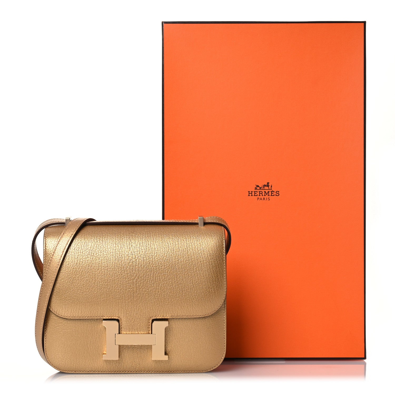 Hermes Metallic Chevre Chamkilight Constance 18 Doré 13 of 13