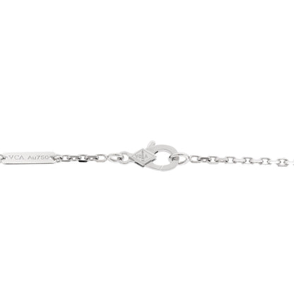 Van Cleef & Arpels 18K White Gold Mother of Pearl Magic Alhambra Pendant Necklace 4 of 6