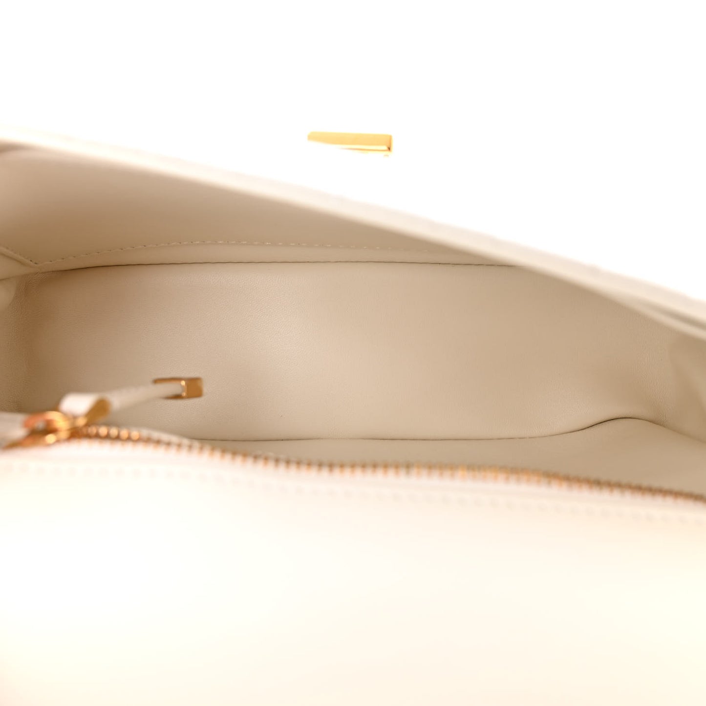 Calfskin Cannage Small Caro Bag Ivory