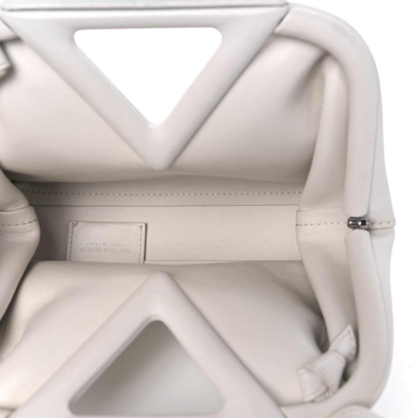 Calfskin Small The Point Triangle Bag Chalk