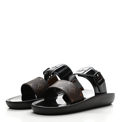 Louis Vuitton Monogram Sunbath Flat Mule Sandals 40 Black 3 of 8
