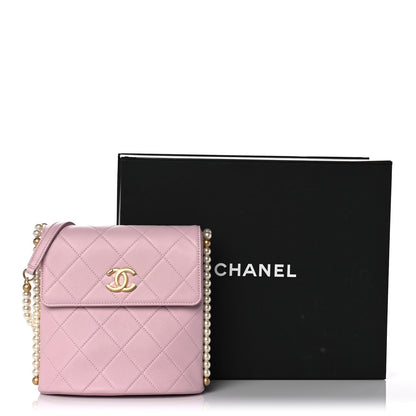 Chanel Calfskin Quilted Pearl Small About Pearls Hobo Bag Light Pink 12 of 12
