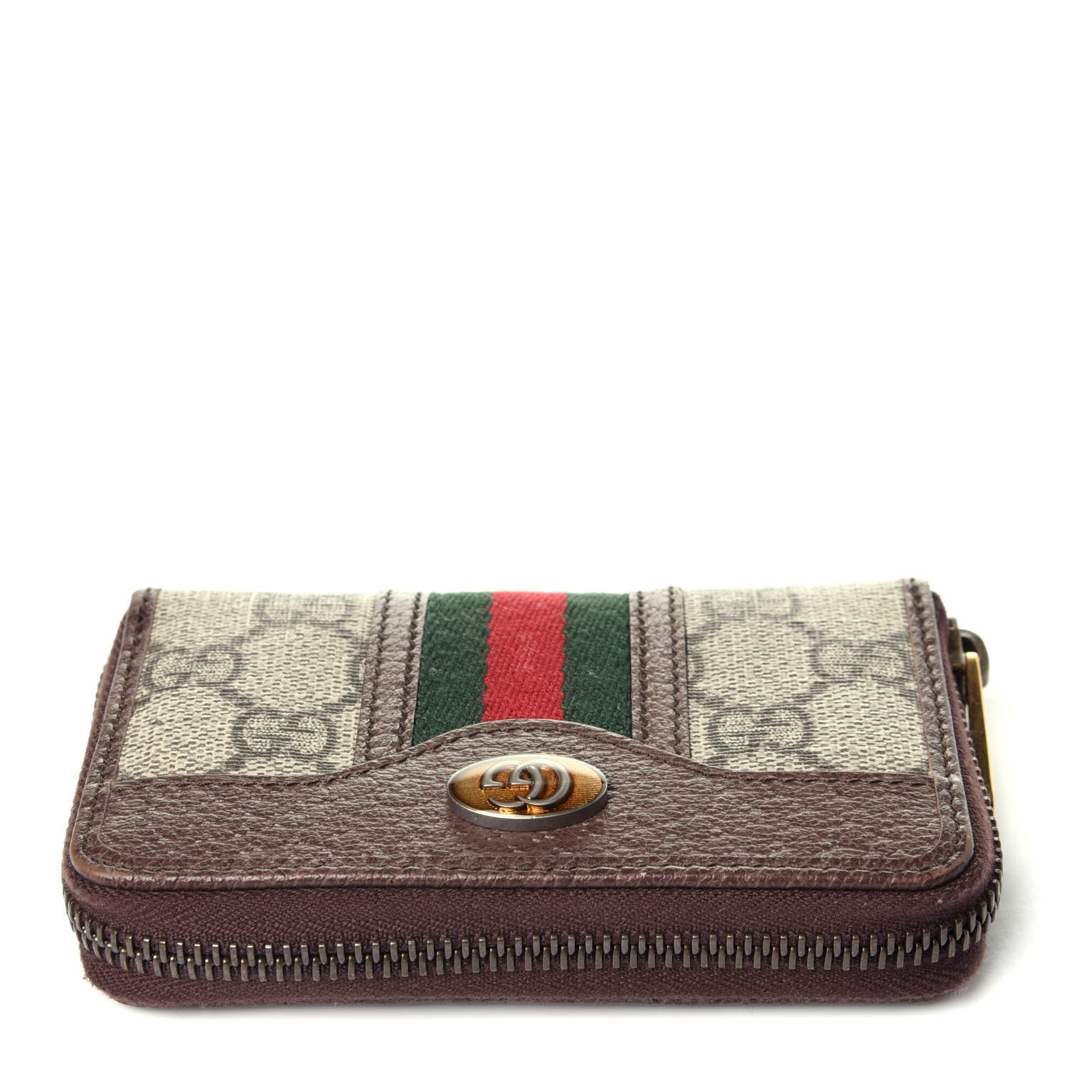 Gucci GG Supreme Web Ophidia Zip Around Card Case Brown 9 of 9