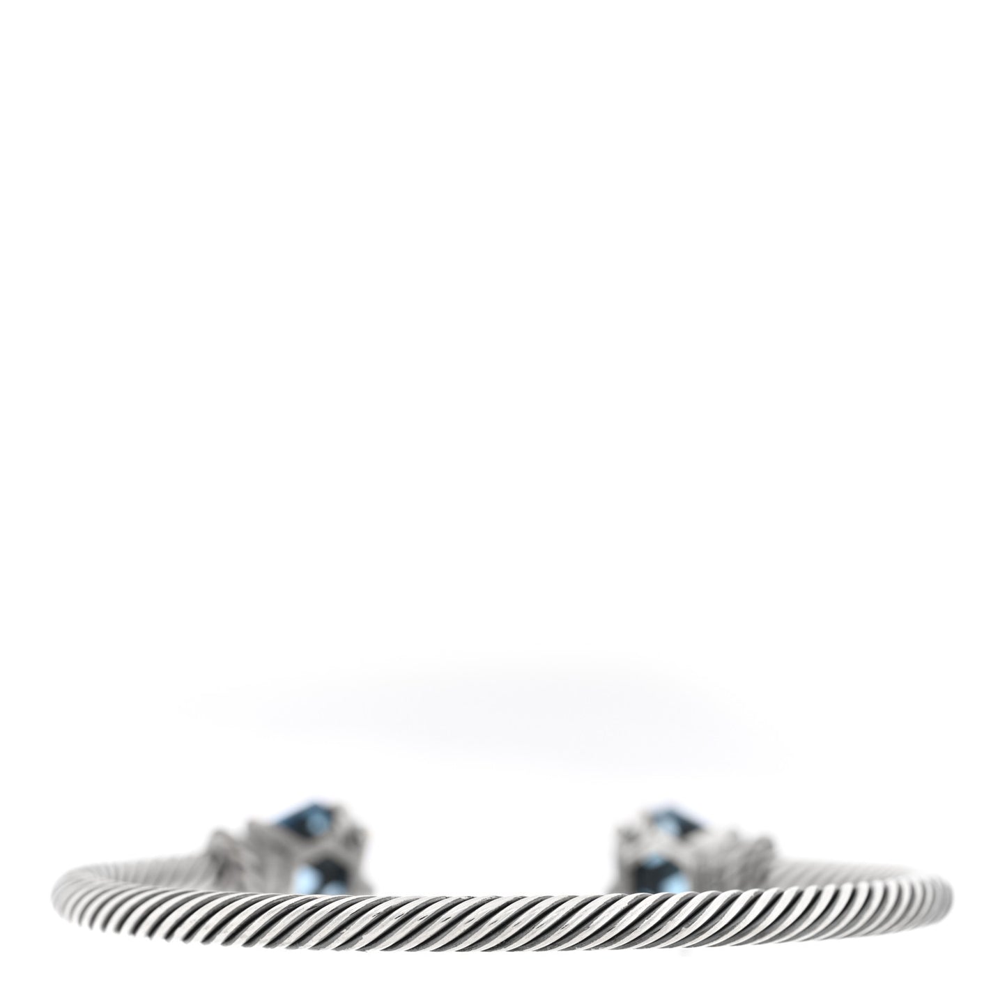 Sterling Silver Hampton Blue Topaz Diamond 4mm Cable Wrap Bracelet