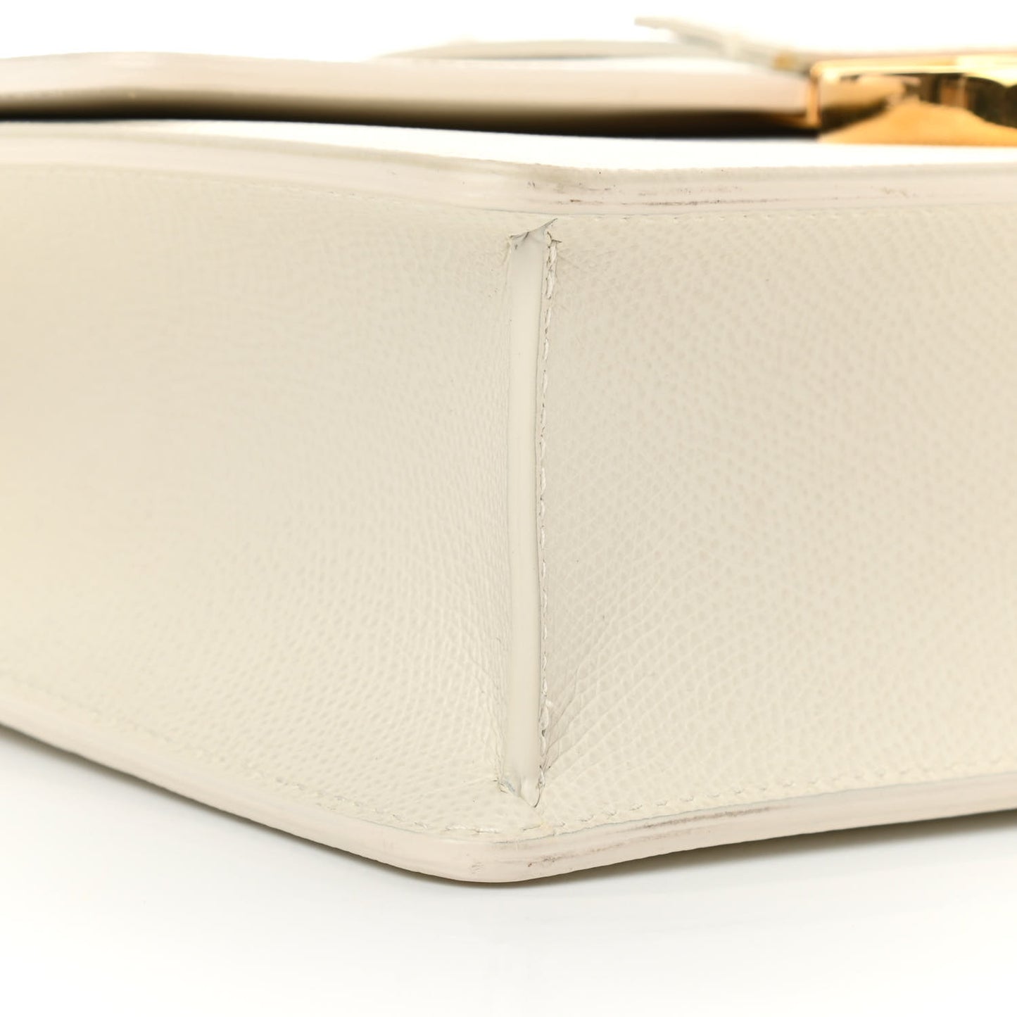 Grained Calfskin 30 Montaigne Flap Bag White