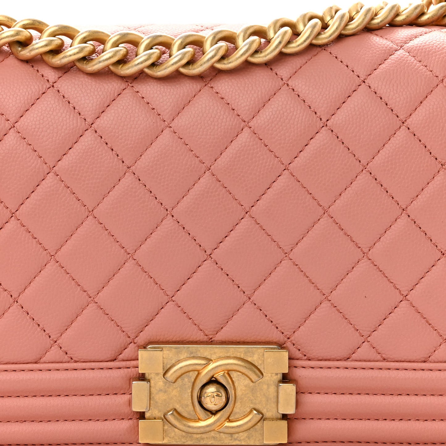 Caviar Quilted Medium Boy Flap Light Pink