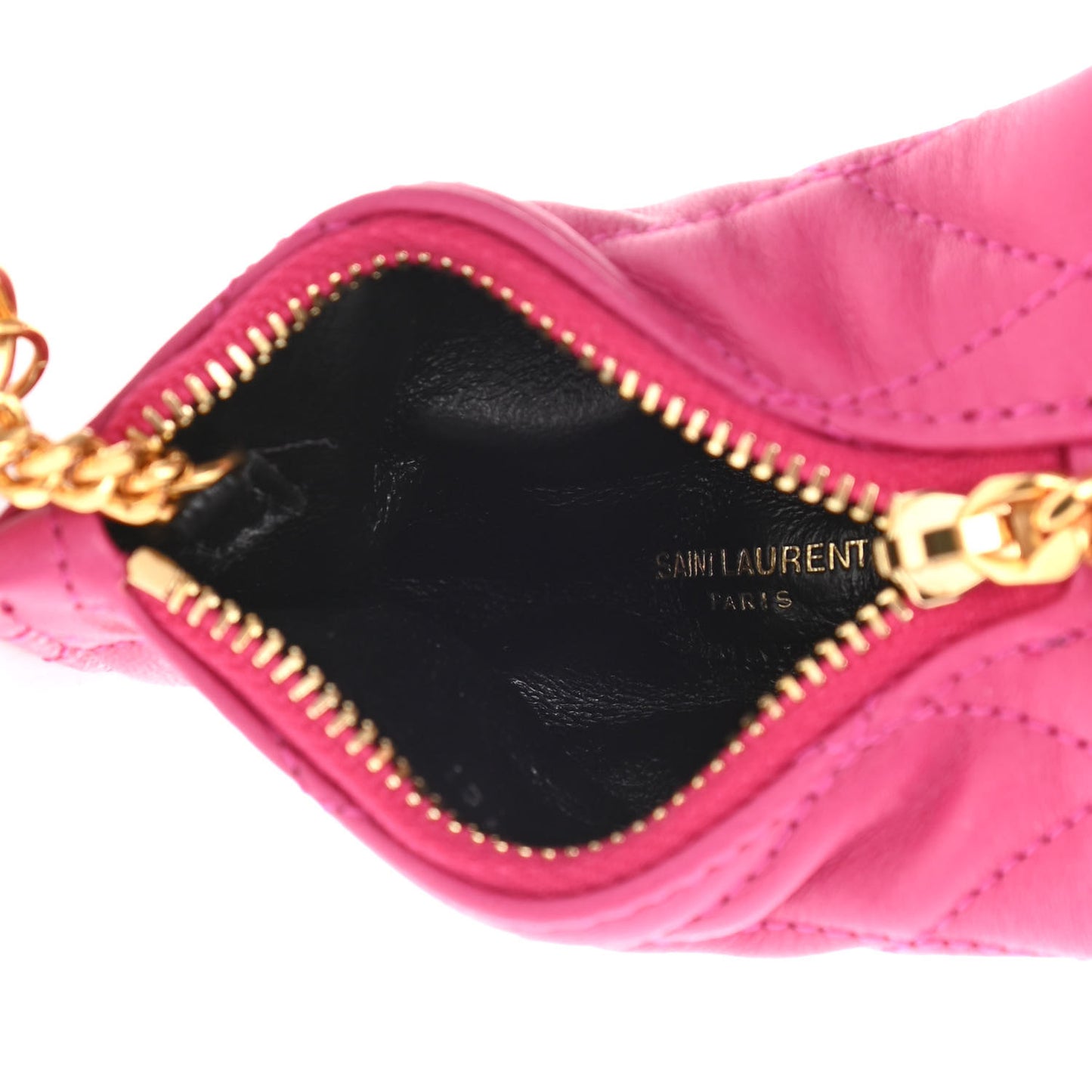 Lambskin Quilted Berlingo Bag Charm Fuchsia