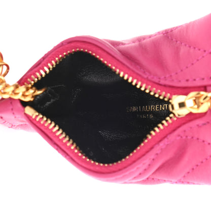 Saint Laurent Lambskin Quilted Berlingo Bag Charm Fuchsia 5 of 6