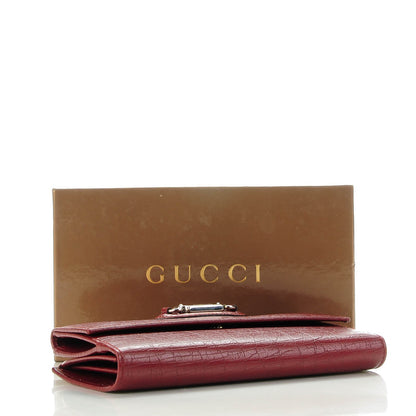 Gucci Calfskin Punch Continental Flap Wallet Red 4 of 6