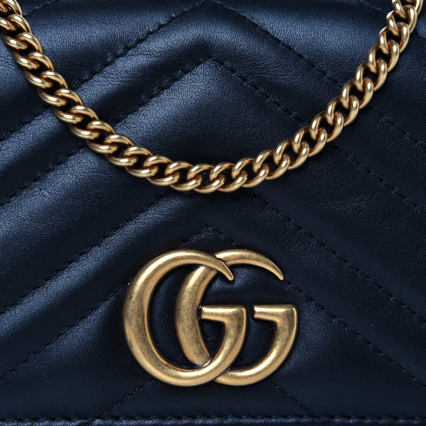 Calfskin Matelasse GG Marmont Mini Bag Black