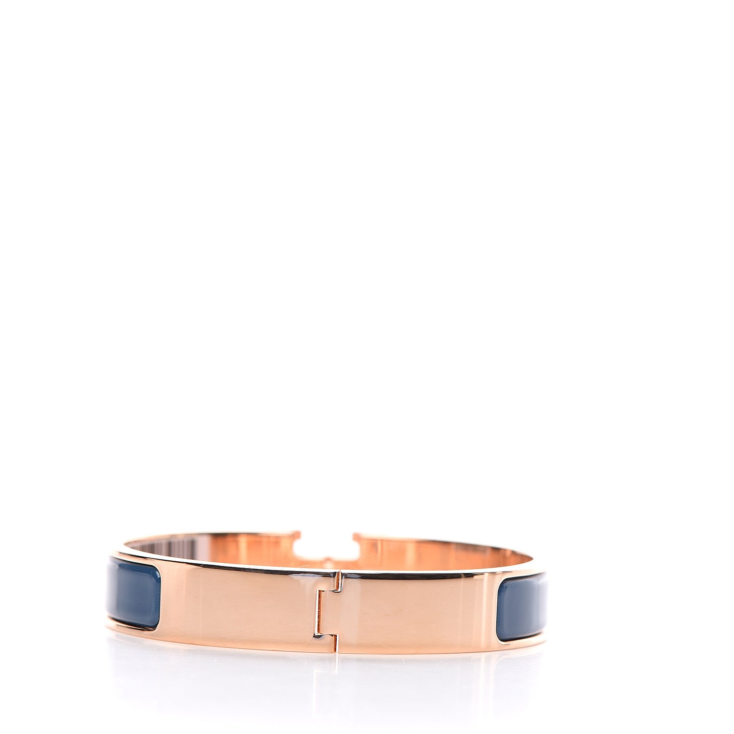 Hermes Enamel Narrow Clic Clac H Bracelet GM Bleu De Genes 2 of 4