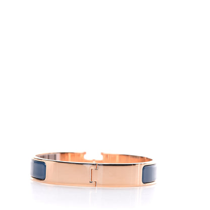 Hermes Enamel Narrow Clic Clac H Bracelet GM Bleu De Genes 2 of 4