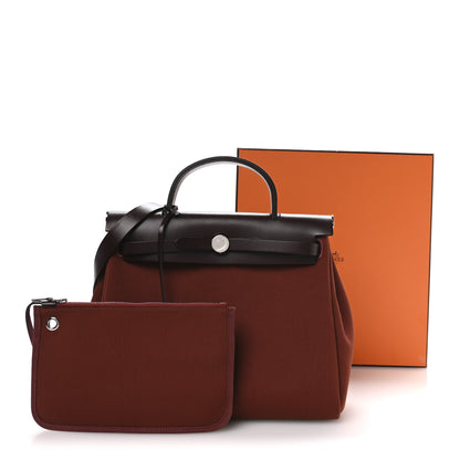 Hermes Military Toile Vache Hunter Herbag Zip Retourne 31 PM Rouge H Ebene 13 of 13
