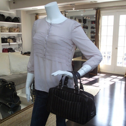 Chanel Lambskin Vertical Quilted Mademoiselle Satchel Brown 2 of 11