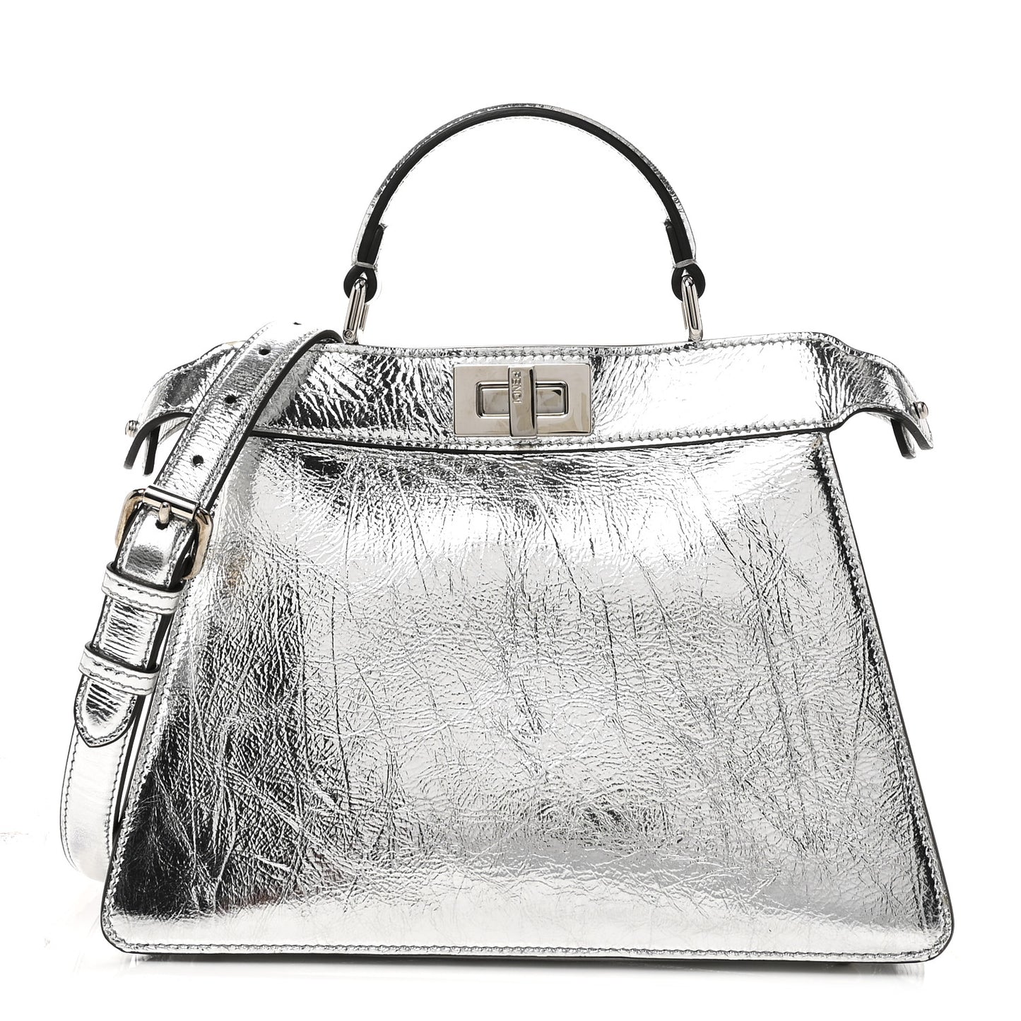 Rock Millenium Laminata Small Peekaboo I SEE U Satchel Argento