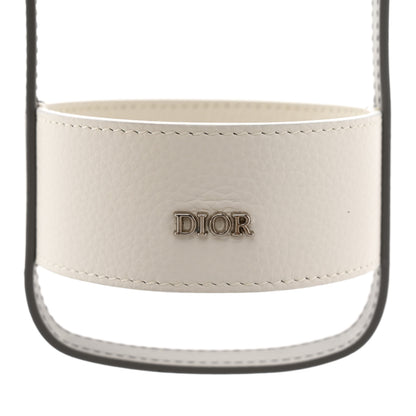 Christian Dior Oblique Stainless Steel Grained Calfskin Aqua Bottle With Shoulder Strap Off White 7 of 11