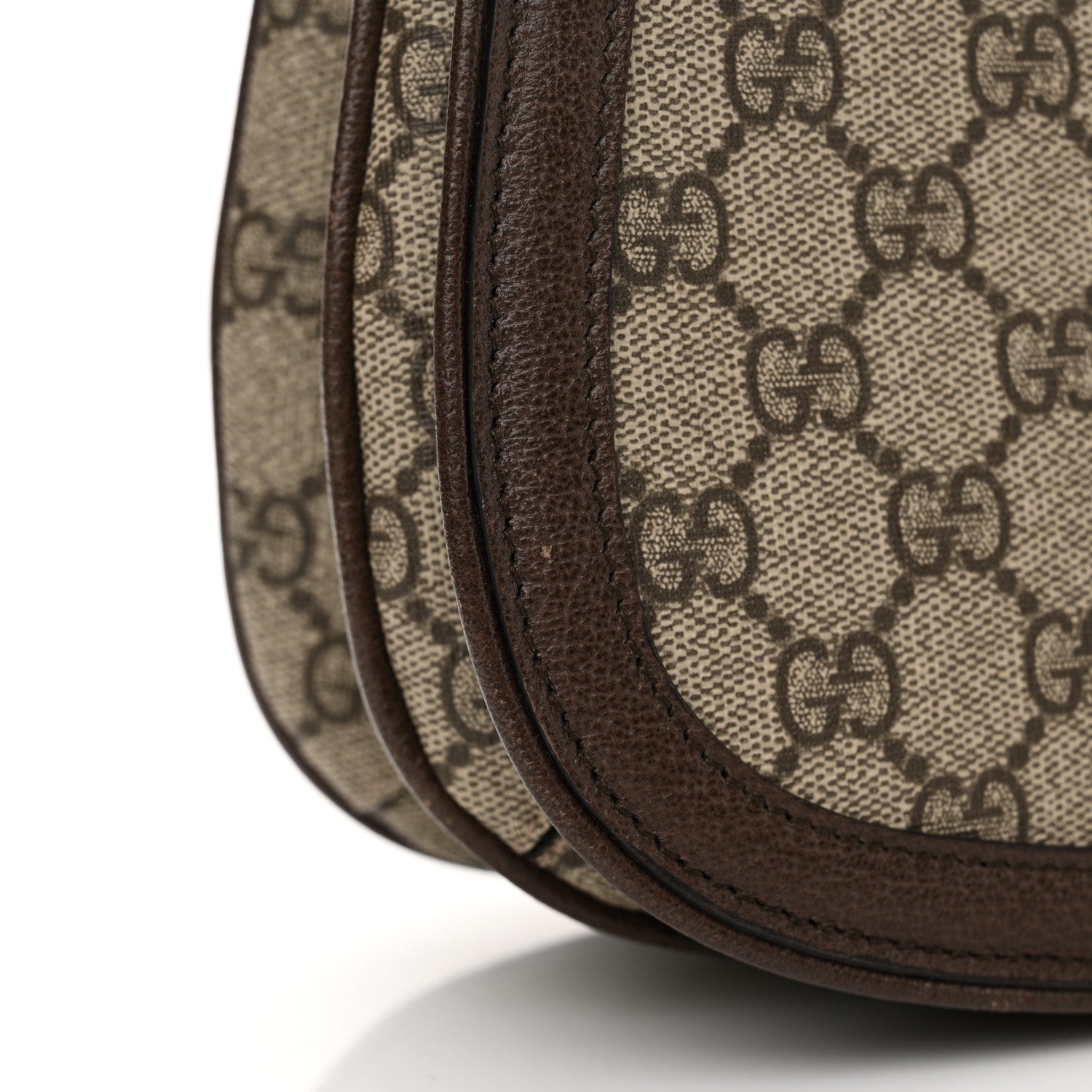 Gucci GG Supreme Monogram Textured Dollar Calfskin Web Medium Blondie Shoulder Flap Bag Beige Ebony New Acero 14 of 15