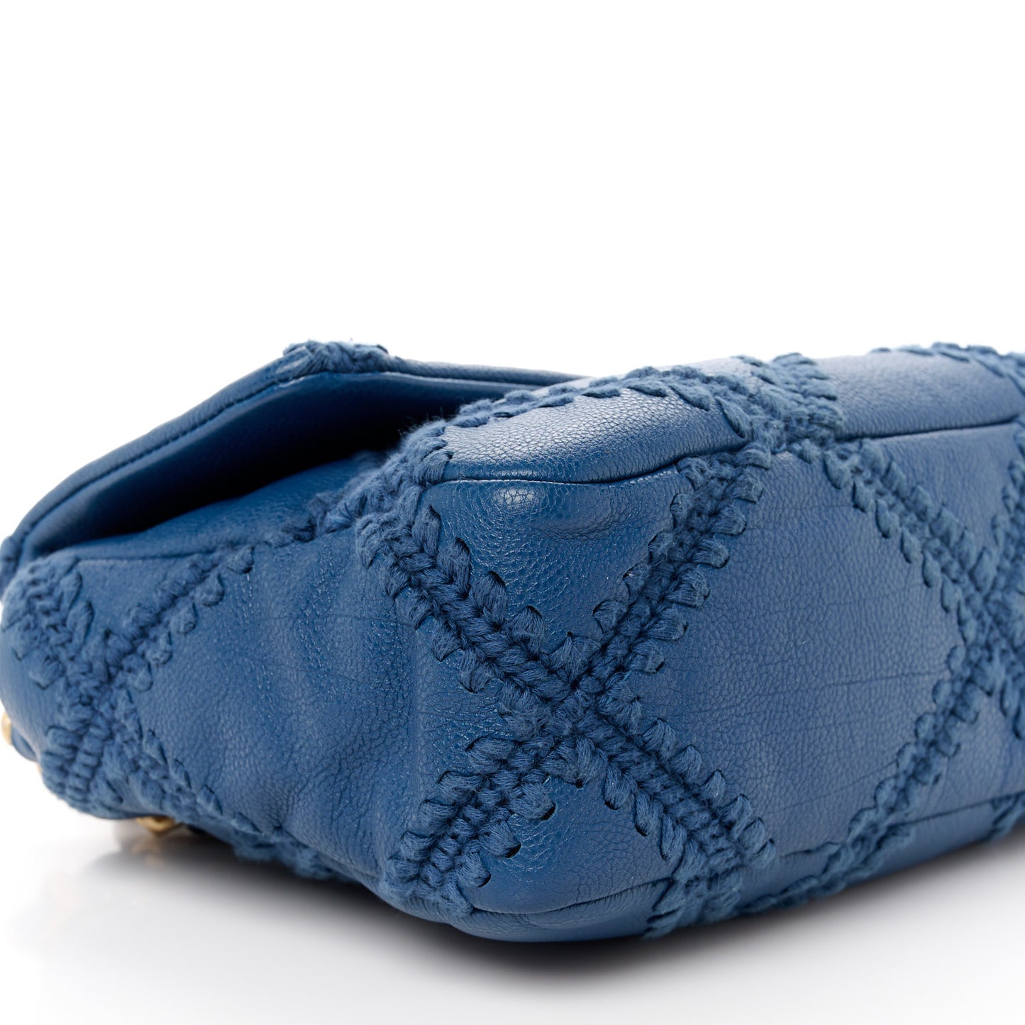 Calfskin Crochet Medium Chanel 19 Flap Blue