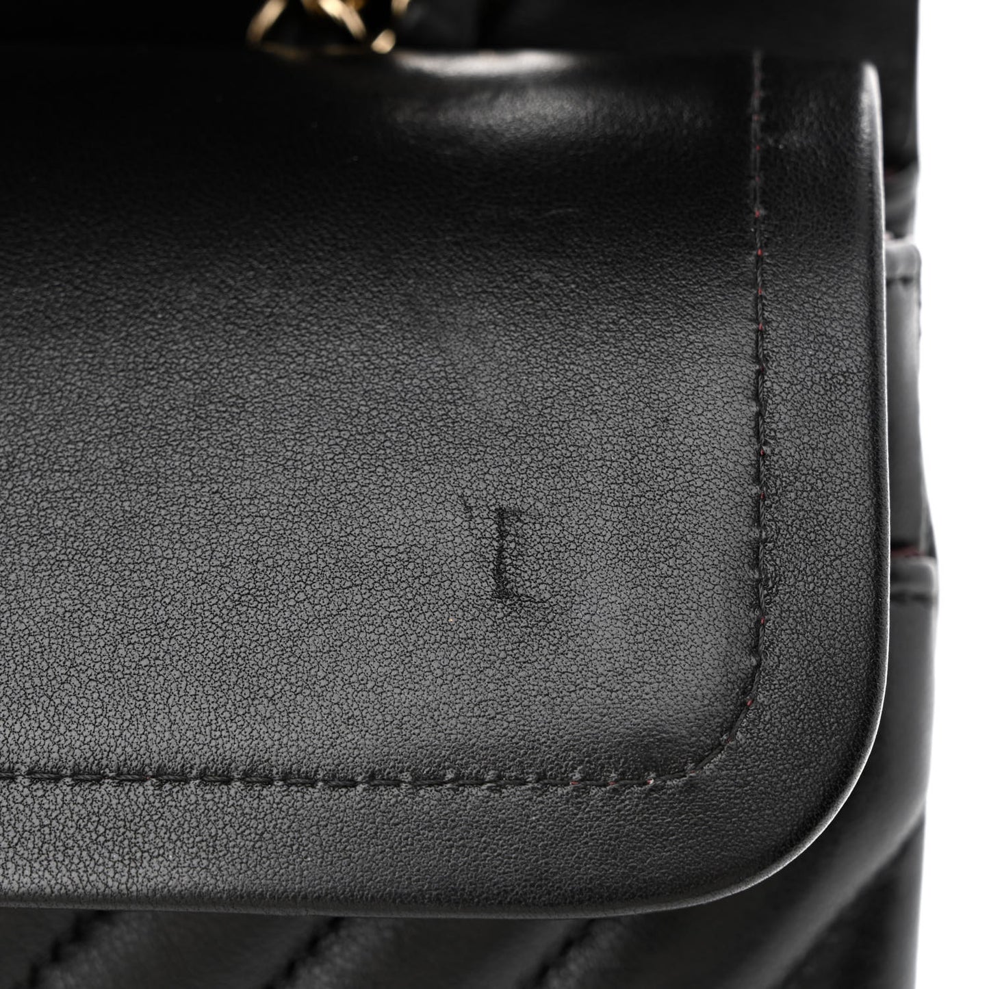 Lambskin Chevron Quilted Medium Double Flap Black